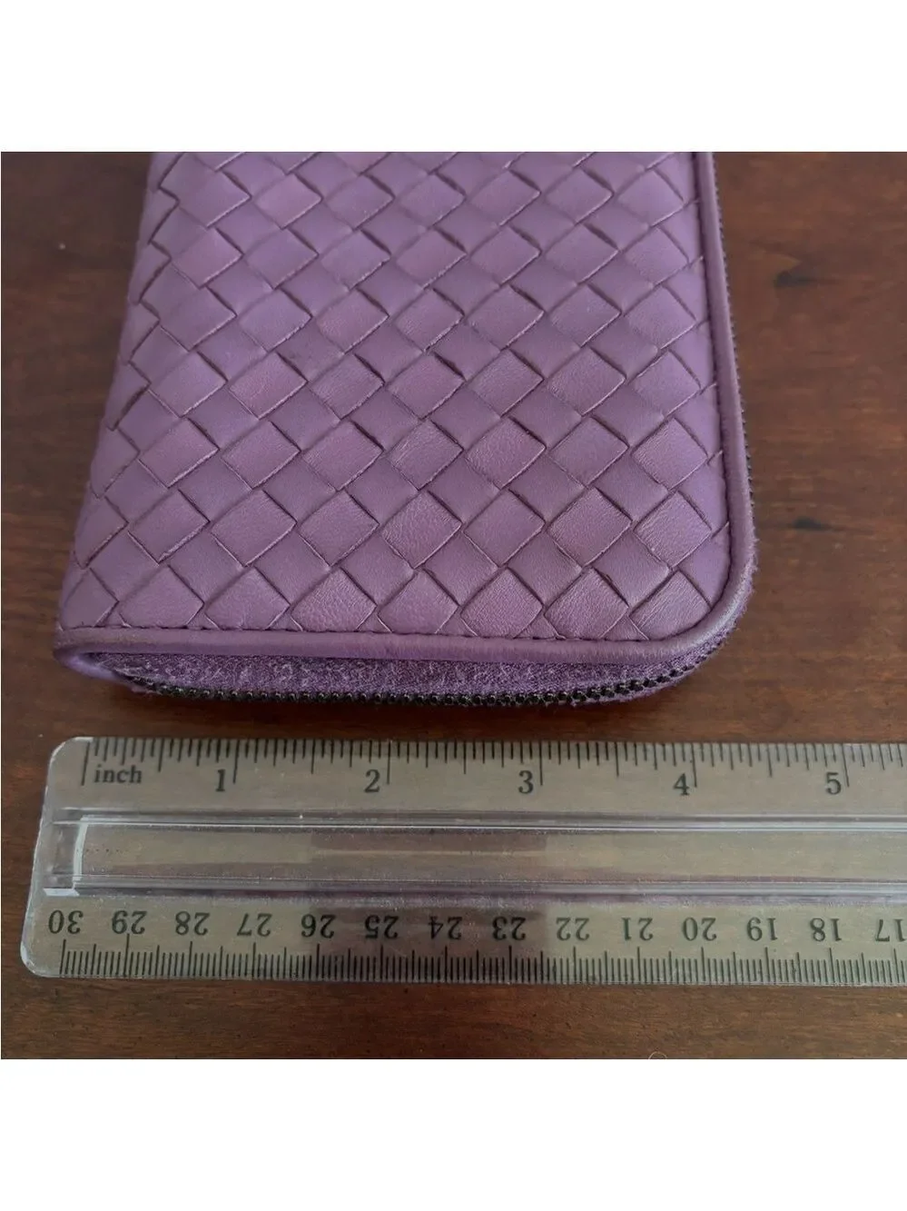 Bottega Veneta Purple Intrecciato Leather Zip-Around Wallet